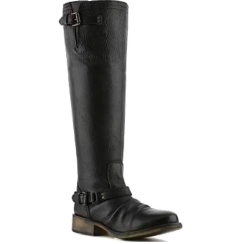 Steve Madden Ravinn Leather Knee High Zip Up Boots